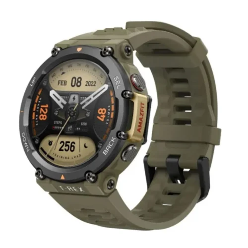 Amazfit T-Rex 2 Wild Green Smartwatch – Rugged GPS Fitness Watch with Military-Grade Durability