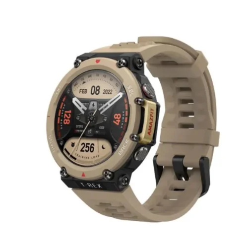 Amazfit T-Rex 2 Desert Khaki Smartwatch – Rugged GPS Fitness Watch with Military-Grade Durability