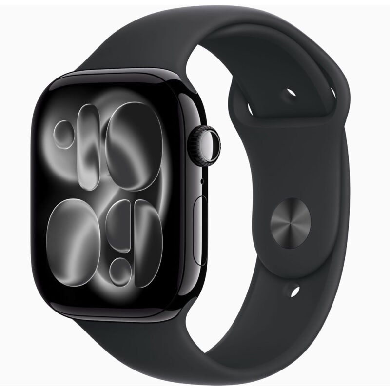 Apple Watch Series 11 GPS 42mm Jet Black Aluminum – Black Sport Band | Sleek Design & Advanced Fitness Tracking