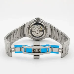 Men’s Semi-Automatic Stainless Steel Watch – Silver Strap | Waterproof Analog Watch with Date & Secure Lock
