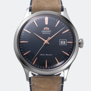 Orient watch Orient RA-AC0P02L Automatic Watch 42mm – Navy Dial Silver Case Brown Leather Strap