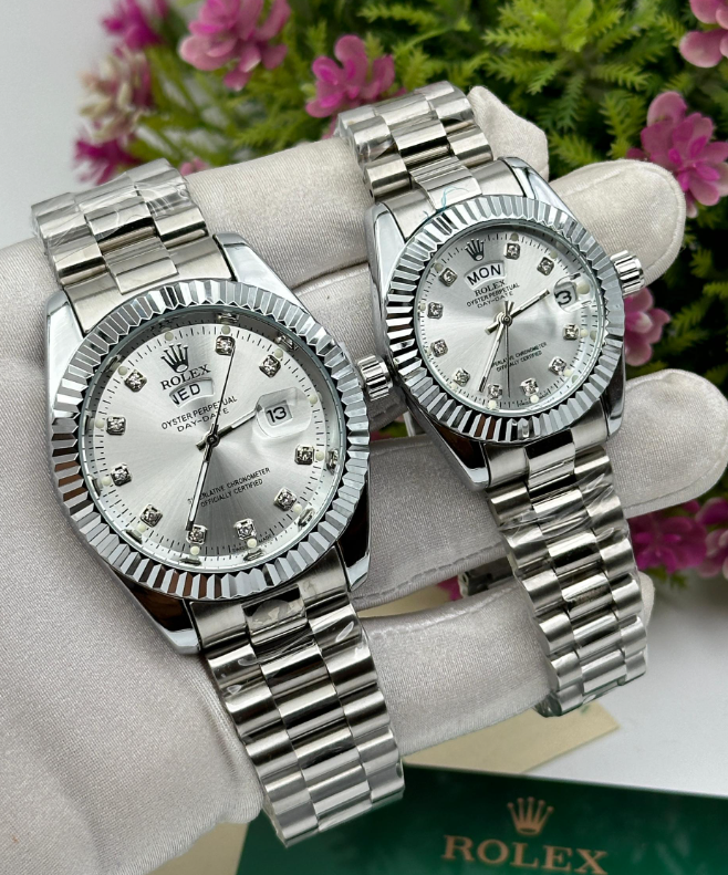Rolex Datejust 41 Silver Dial Men’s Watch – Fluted Bezel with Diamond Markers