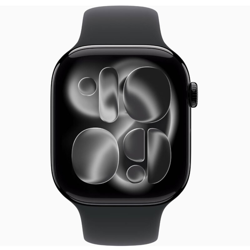 Apple Watch Series 11 GPS 42mm Jet Black Aluminum – Black Sport Band | Sleek Design & Advanced Fitness Tracking