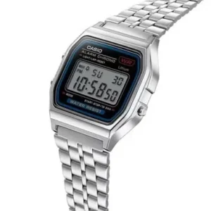 casio 2 Casio A168WA-1WDF Vintage Digital Watch – Silver Stainless Steel Bracelet | Retro LED Unisex Wristwatch for Men & Teens
