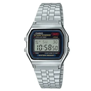 casio watch Casio A168WA-1WDF Vintage Digital Watch – Silver Stainless Steel Bracelet | Retro LED Unisex Wristwatch for Men & Teens