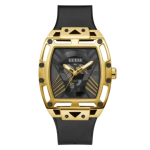 guess watch GUESS GW0500G1 Men’s Watch – Legend Black Quartz Watch with Silicone Strap & Black Dial
