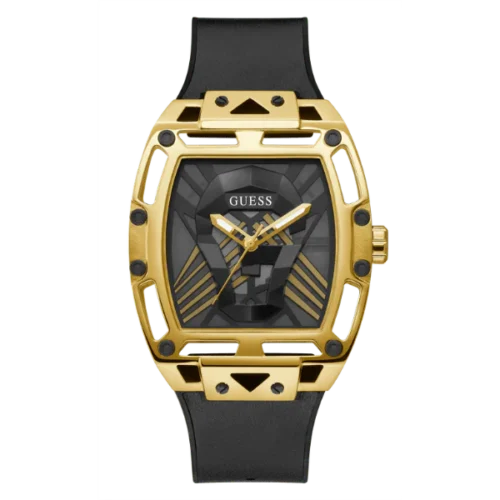 guess watch GUESS GW0500G1 Men’s Watch – Legend Black Quartz Watch with Silicone Strap & Black Dial