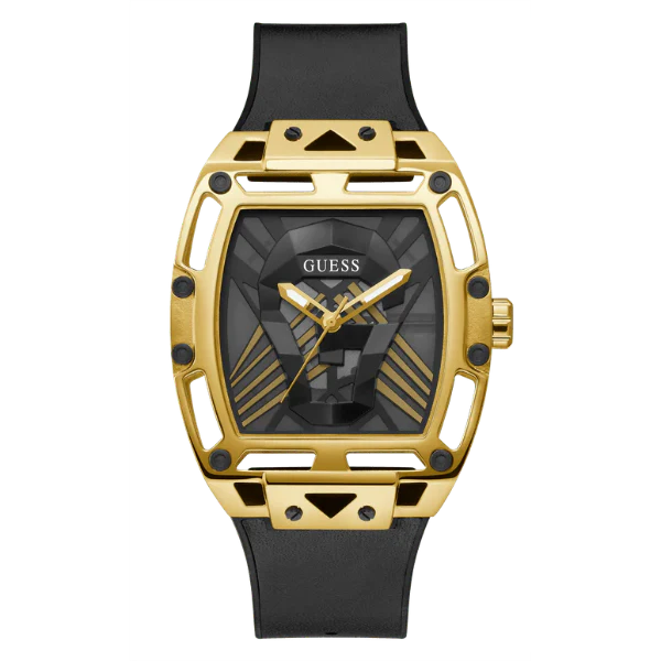 guess watch GUESS GW0500G1 Men’s Watch – Legend Black Quartz Watch with Silicone Strap & Black Dial