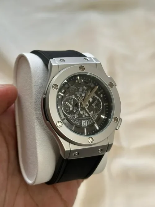 Hublot Classic Fusion Black & Silver Watch – Luxury Stainless Steel Quartz Wristwatch