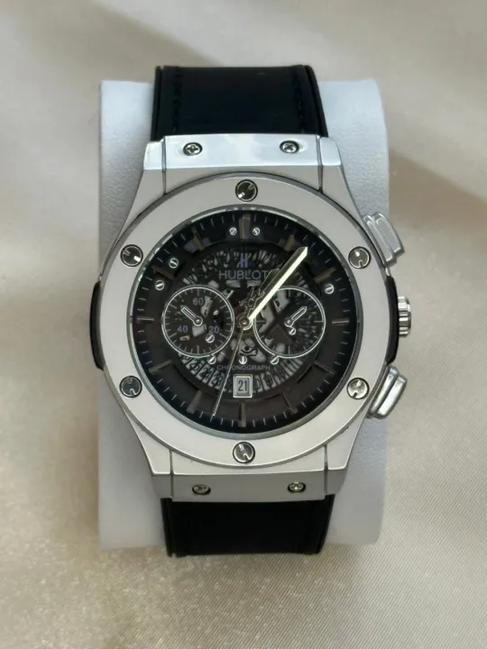 hublot watch2 Hublot Classic Fusion Black & Silver Watch – Luxury Stainless Steel Quartz Wristwatch
