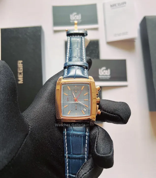megir wacth MEGIR ML2028 Square Chronograph Men’s Watch – Quartz Tank Style Luxury Classy Wristwatch