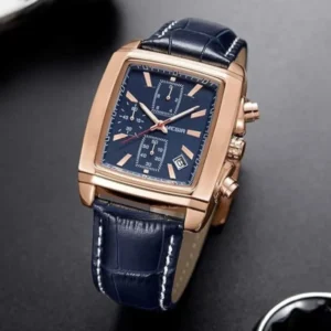 megir watch MEGIR ML2028 Square Chronograph Men’s Watch – Quartz Tank Style Luxury Classy Wristwatch