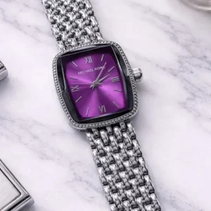 michal watch Michael Kors Women’s Luxury Square Dial Watch – Elegant Metal Chain Strap Premium Wristwatch