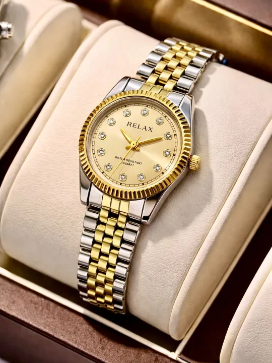 replica watch 2 Elegant Women’s Gold Watch – Luxury Imported Fashion Classic Collection Wristwatch