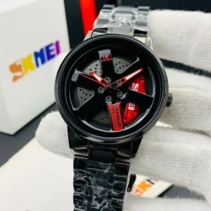 skmei red SKMEI Rim Quartz Men’s Watch – Stylish Sport Luxury Wristwatch for Everyday Use