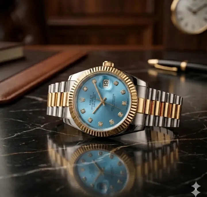 automatic watch 3 Luxury Automatic Datejust Men’s Watch – Two-Tone Gold & Silver Stainless Steel with Fluted Bezel & Date Display
