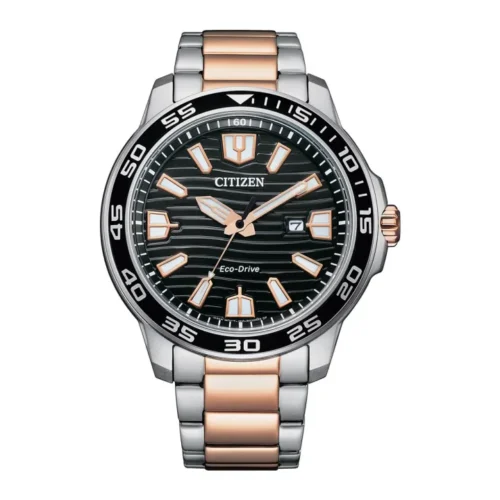 Citizen Men’s Stainless Steel Watch AW1524-84E – Two-Tone Rose Gold Plating, Elegant Gents Wristwatch