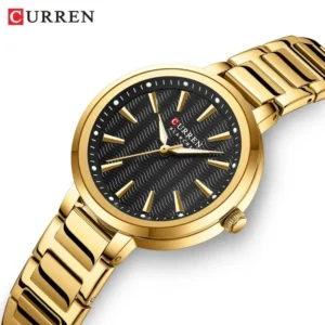 curren watch Curren C9109 Women’s Wrist Watch – Black & Gold Stylish Watch for Girls